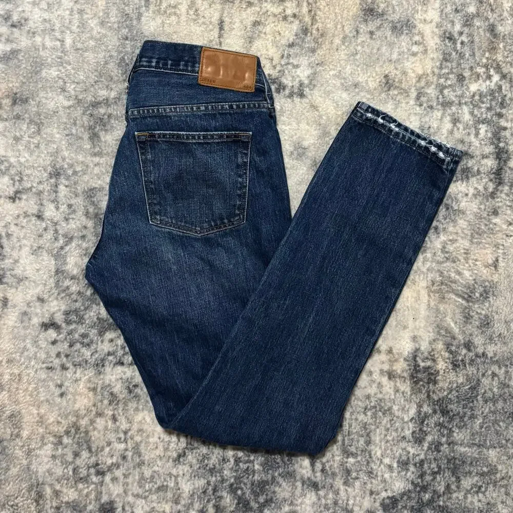 J.Crew 404 Straight Leg Jeans Mens W32 L34 Dark Wash Denim